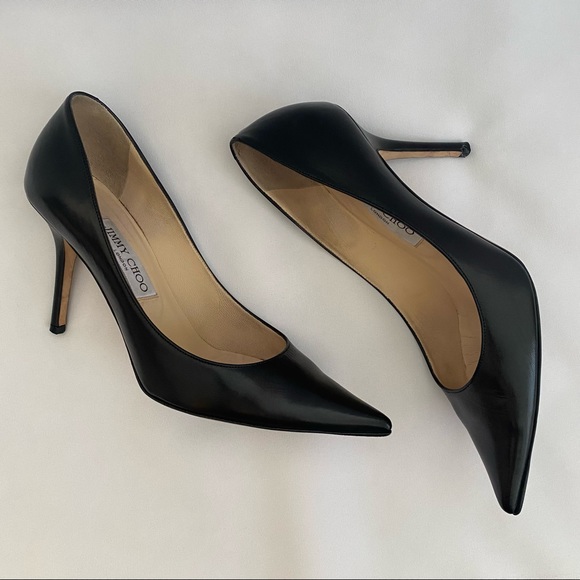 Jimmy Choo Black Kid Leather Pointy Toe Pump - Picture 5 of 9
